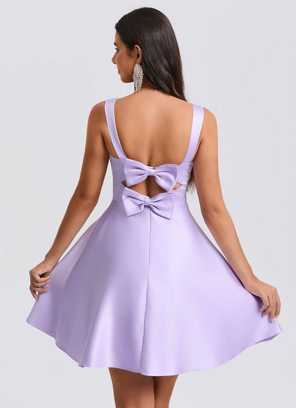 Robe Courte Lilas Ajustée - gallery 4