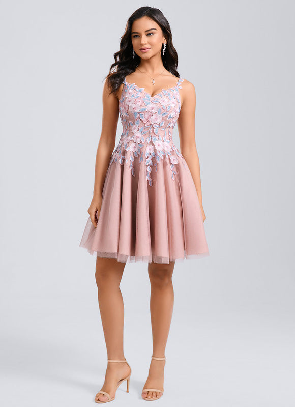 Robe Courte Rose Brodée - gallery 5