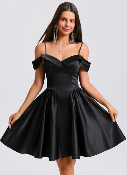 Robe Courte Satin Noire