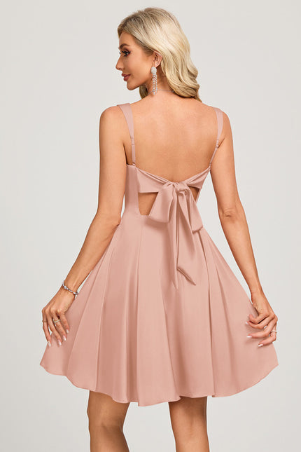 Robe Courte Trapèze Satinée - gallery 1