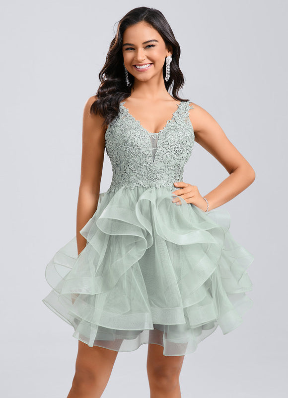 Robe Courte Cocktail En Tulle