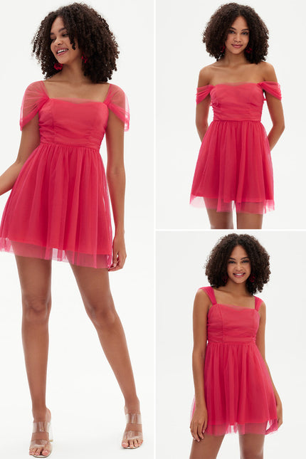 Robe Courte Rose Aérienne