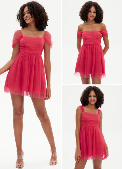 Robe Courte Rose Aérienne