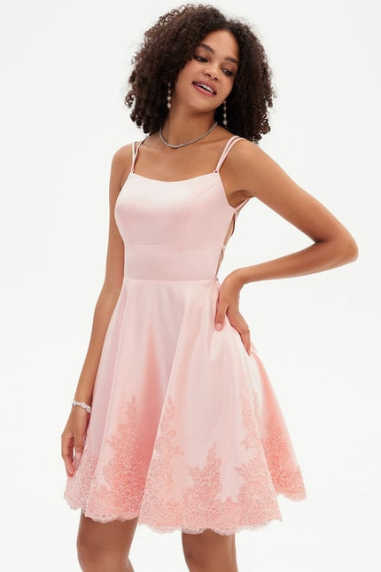 Robe Courte Rose Délicate - gallery 5