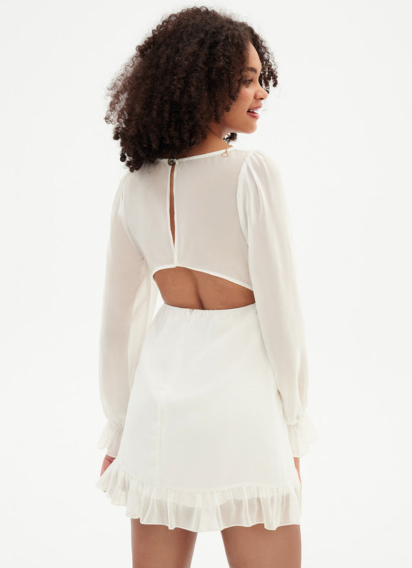 Robe Fluide Mousseline Courte - gallery 5