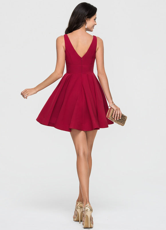 Robe Courte Rose Évasée - gallery 7