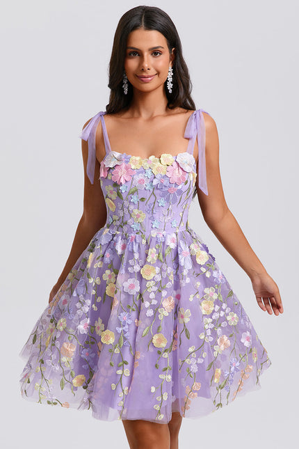 Robe Courte Violette Florale