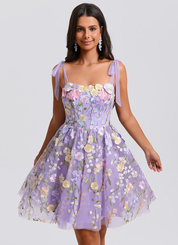 Robe Courte Violette Florale