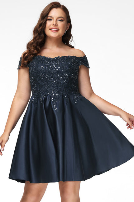 Robe Courte Satin Noire - gallery 5