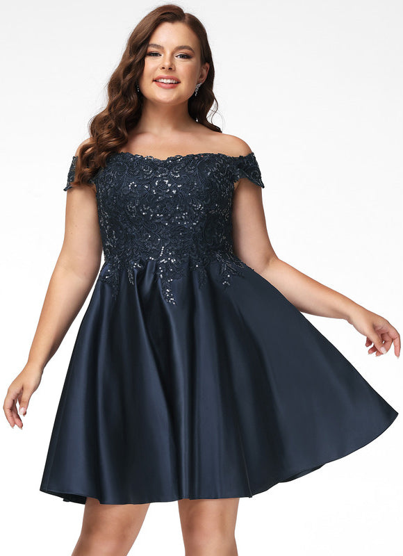 Robe Courte Satin Noire - gallery 5