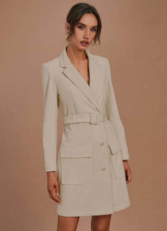 Robe Courte Blazer Beige - gallery 3