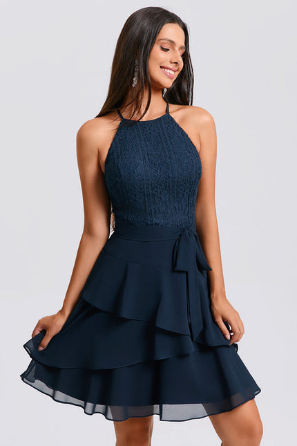 Robe De Soirée Courte Dentelle - gallery 2
