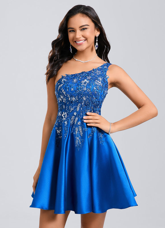 Robe Courte Satin Asymétrique - gallery 4