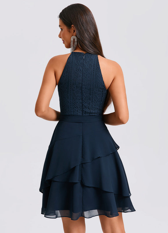 Robe De Soirée Courte Dentelle - gallery 6