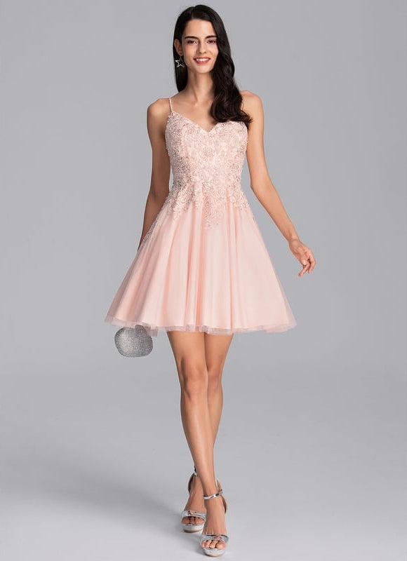 Robe De Soirée Courte Col V - gallery 3