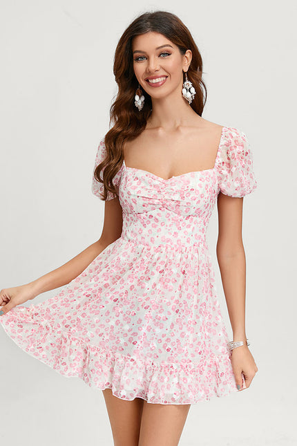 Robe Courte Évasée Pastel