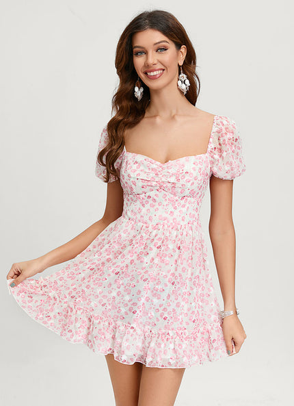 Robe Courte Évasée Pastel