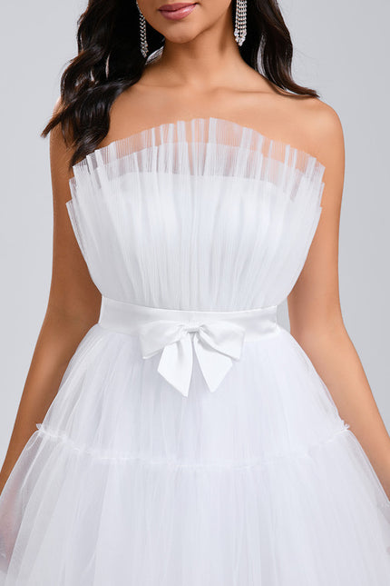 Robe Princesse Courte Blanche - gallery 5