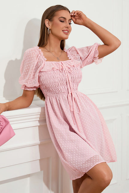 Robe Courte À Pois Délicate - gallery 4