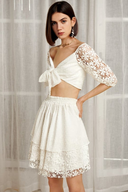Robe Blanche Courte Broderie Anglaise - gallery 1