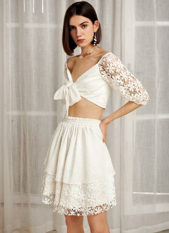 Robe Blanche Courte Broderie Anglaise - gallery 1