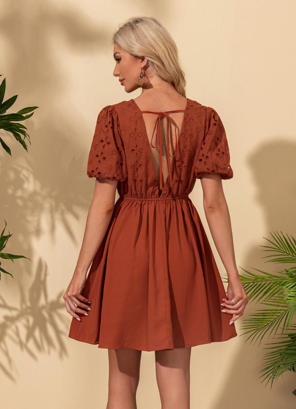 Robe Courte Marron - gallery 5
