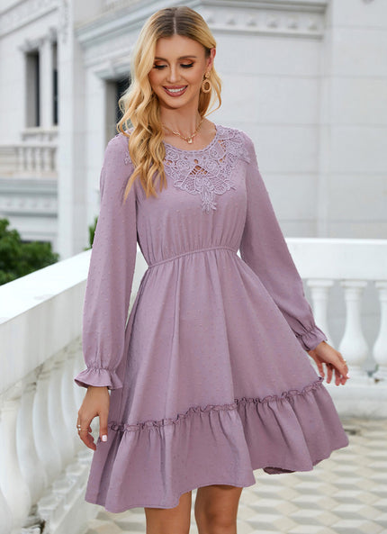 Robe Courte En Dentelle Marine