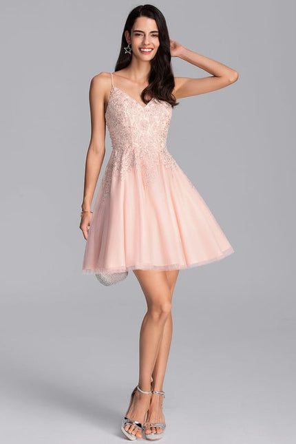 Robe De Soirée Courte Col V - gallery 1