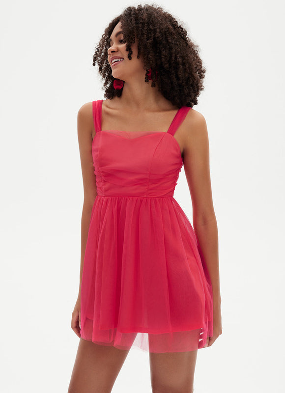 Robe Courte Rose Aérienne - gallery 9