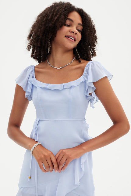 Robe Bleu Ciel Courte - gallery 4