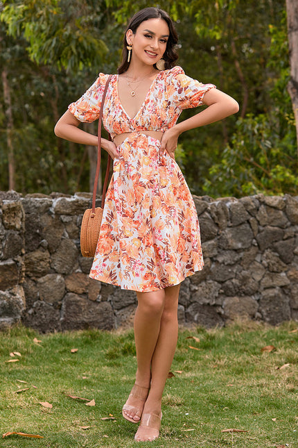 Robe Courte Florale Vaporeuse - gallery 2