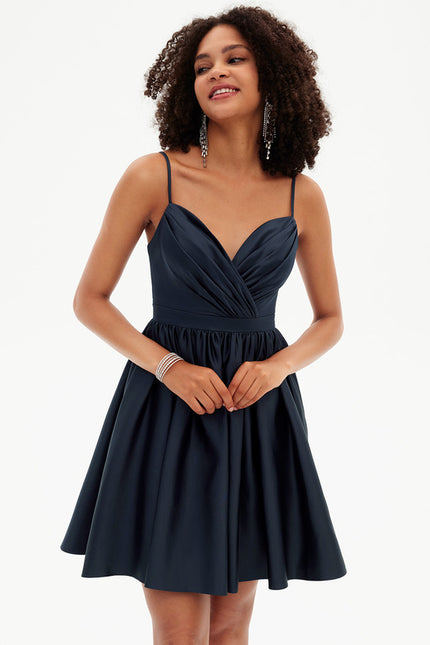 Robe Courte Satinée À Volants - gallery 2
