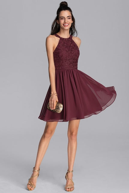 Robe De Soirée Courte Dentelle - gallery 5
