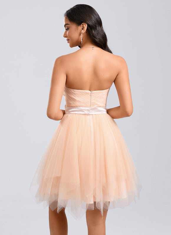 Robe Courte Tulle Nude - gallery 5