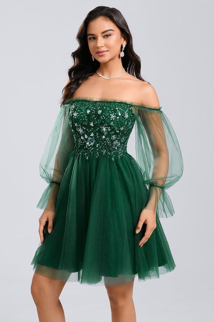 Robe Courte Epaule Dénudée - gallery 2