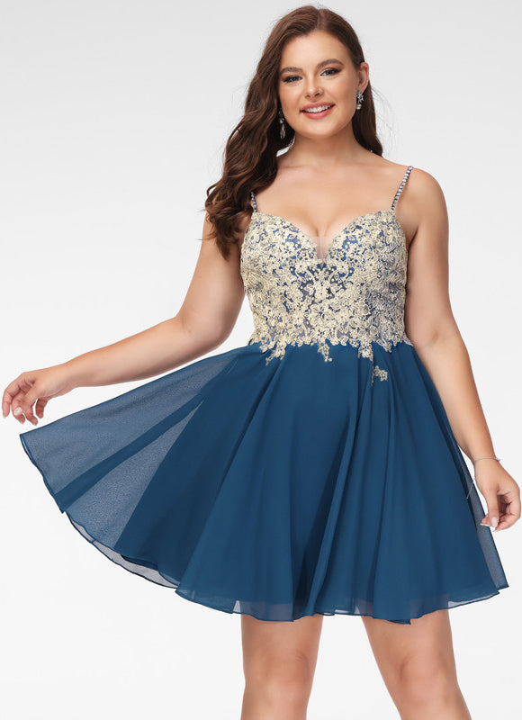 Robe Courte Vaporeuse Ornée - gallery 4