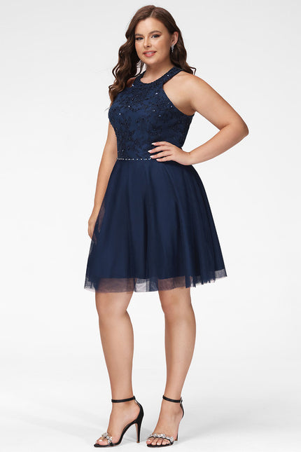 Robe Courte Soirée Bleu Nuit - gallery 5