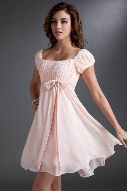 Robe Courte Mousseline Pêche - gallery 2