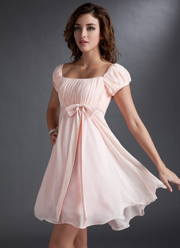 Robe Courte Mousseline Pêche - gallery 2