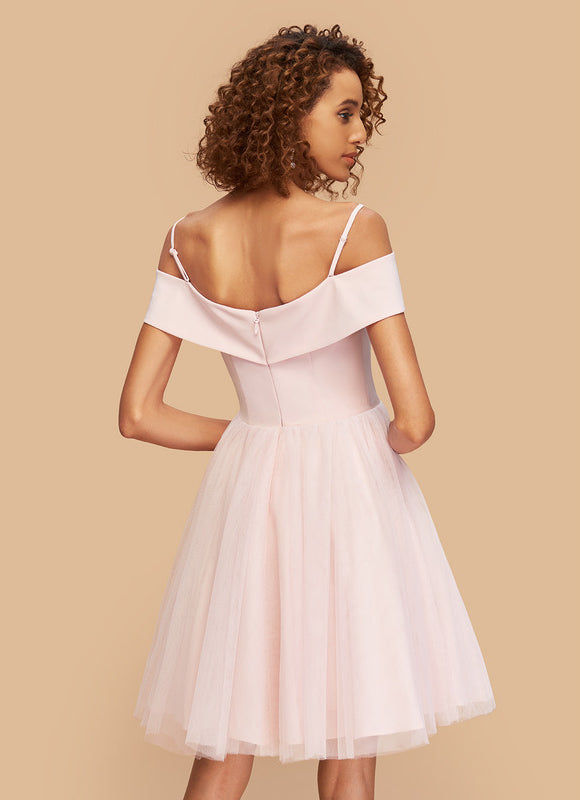 Robe Courte Tulle Rose Pâle - gallery 1
