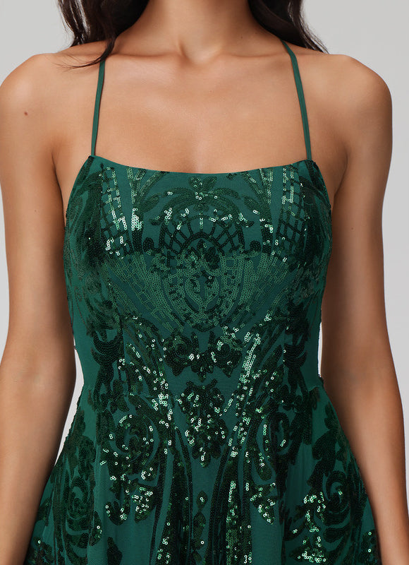 Robe Courte À Paillettes Émeraude - gallery 3