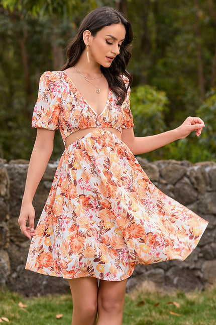 Robe Courte Florale Vaporeuse - gallery 3