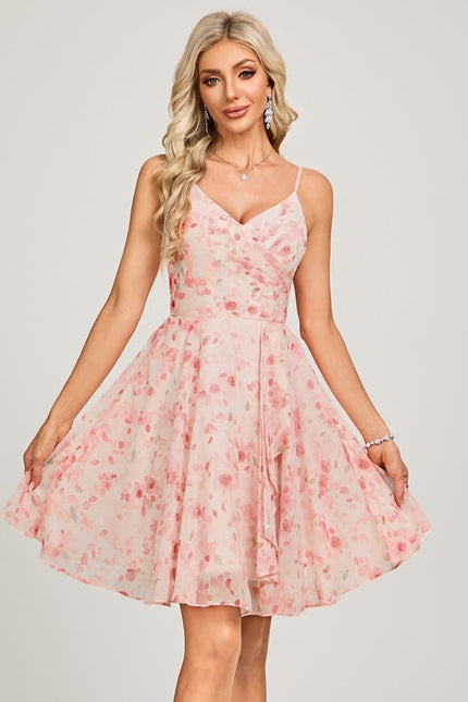 Robe Courte Vaporeuse À Bretelles - gallery 3