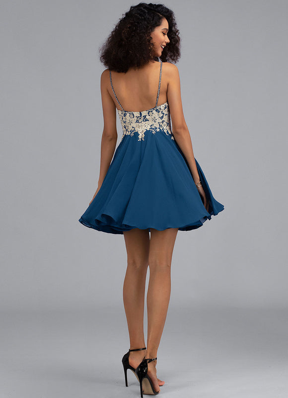Robe Courte Vaporeuse Ornée - gallery 2