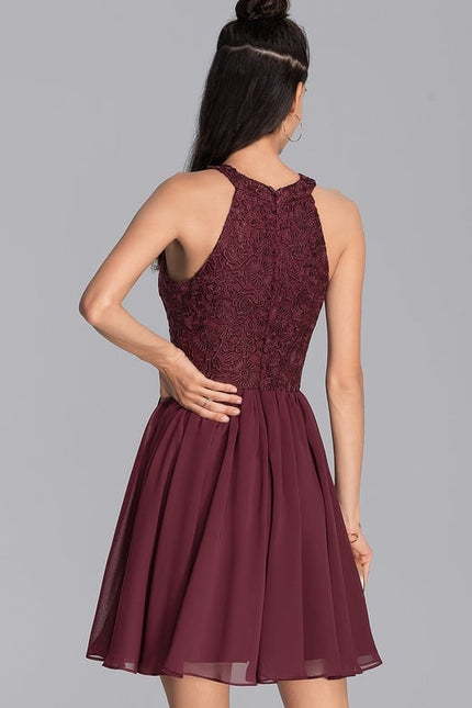 Robe De Soirée Courte Dentelle - gallery 7