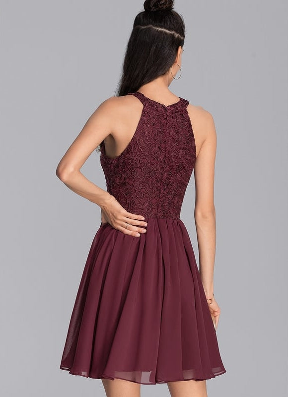 Robe De Soirée Courte Dentelle - gallery 7