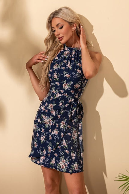 Robe Courte Florale Navy - gallery 5