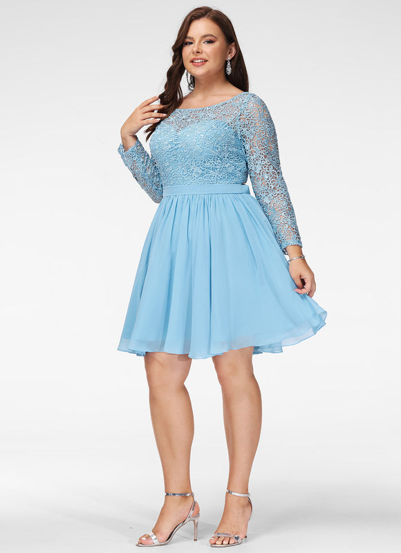 Robe De Soirée Courte Dentelle - gallery 7