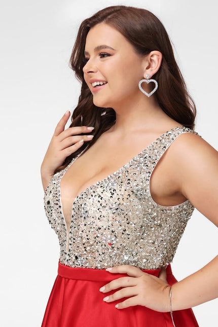 Robe Courte Satinée Rouge Brillante - gallery 9