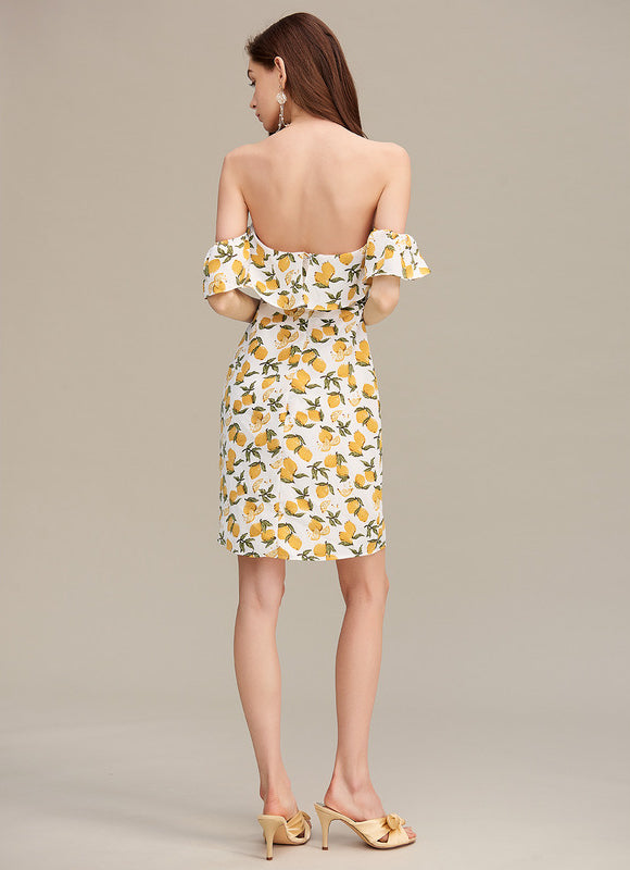 Robe Courte Citronnée Ajustée - gallery 2